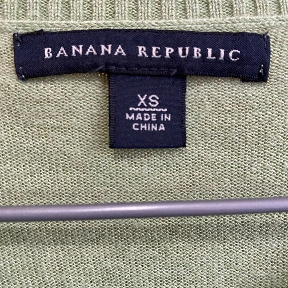 Banana Republic Green Silk Ruffle Front Cardigan XS - Picture 3 of 6